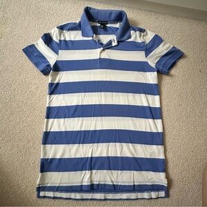 Club Monaco Blue and White Striped Polo